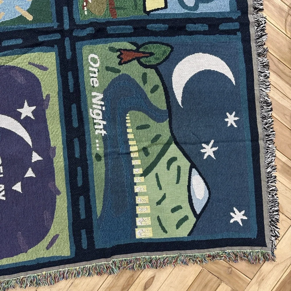 American Cancer Society Relay For Life Woven Throw Blanket 60x51 USA Cotton